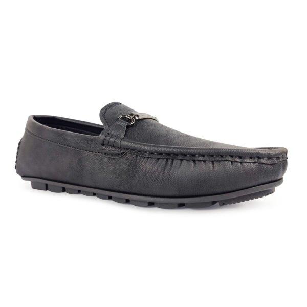 Fashionable Trendy PU Leather Loafers Black