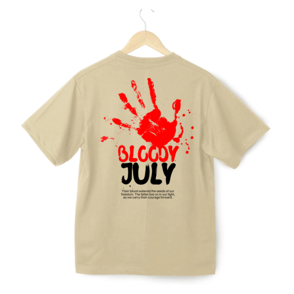 Bloody July Round Neck Half Sleeve T-Shirt - Beige