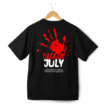 Bloody July Round Neck Half Sleeve T-Shirt - Black