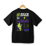 Rave Spree Round Neck Half Sleeve T-Shirt - Black