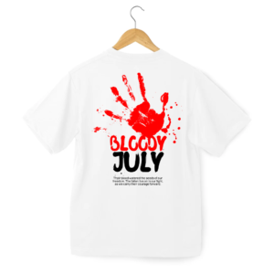 Bloody July Round Neck Half Sleeve T-Shirt - White