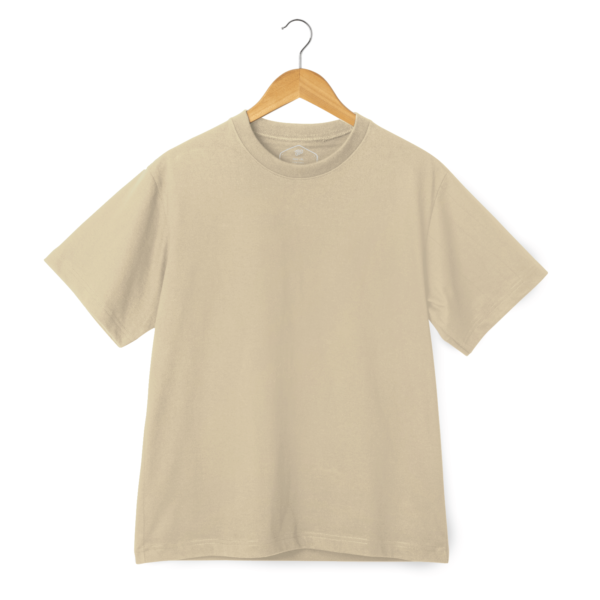 Round Neck Half Sleeve T-Shirt - Beige