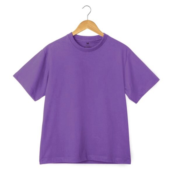 Round Neck Half Sleeve T-Shirt - Purple