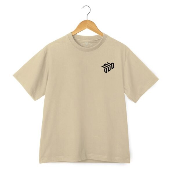 Gen-Z Round Neck Half Sleeve T-Shirt - Beige